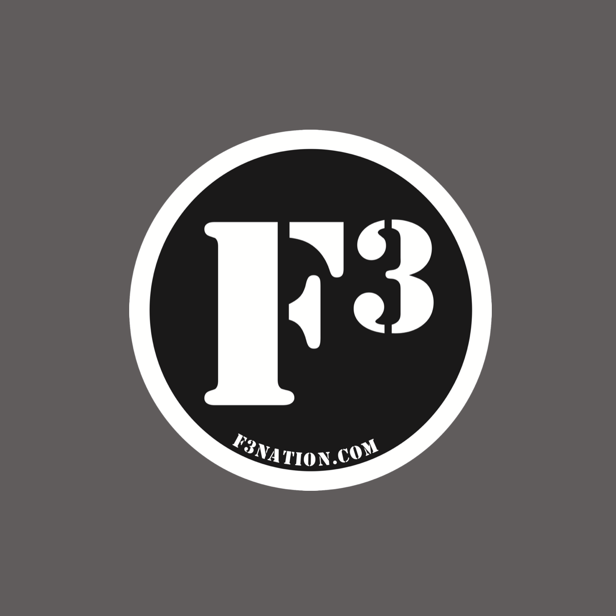 F3 Stickers (White on Black)