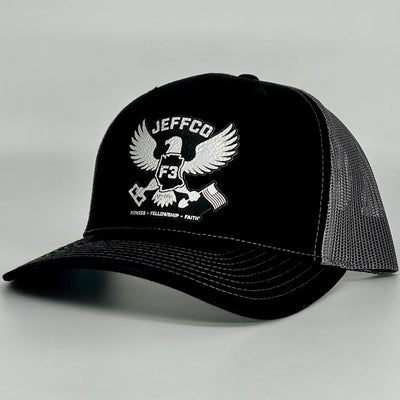 F3 Jeffco Leatherette Patch Hat Pre-Order October 2022