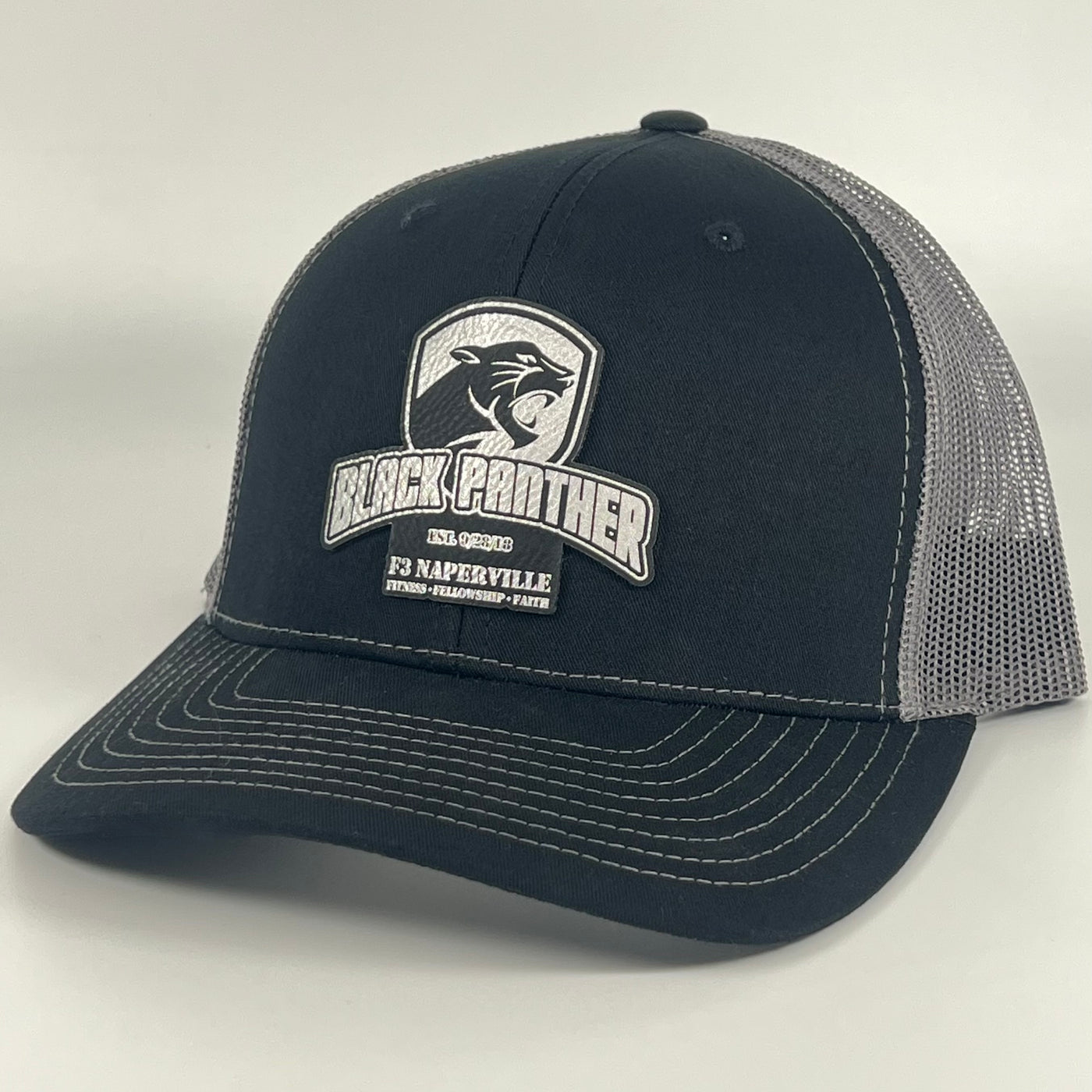 F3 Naperville Black Panther Leatherette Patch Hat Pre-Order October 2022