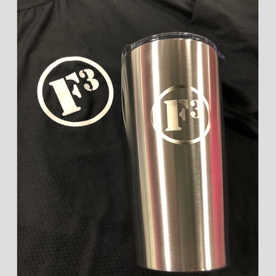 F3 Laser Engraved Stainless Steel Tumbler 20 Oz (Silver)