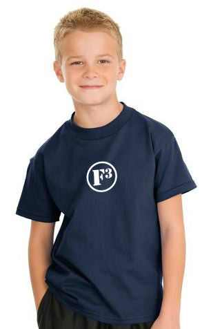Navy F3 Hanes Youth Tagless Cotton T-Shirt