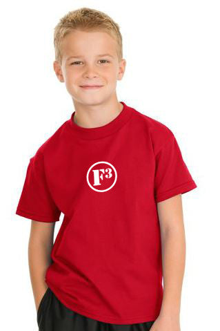 Red F3 Hanes Youth Tagless Cotton T-Shirt